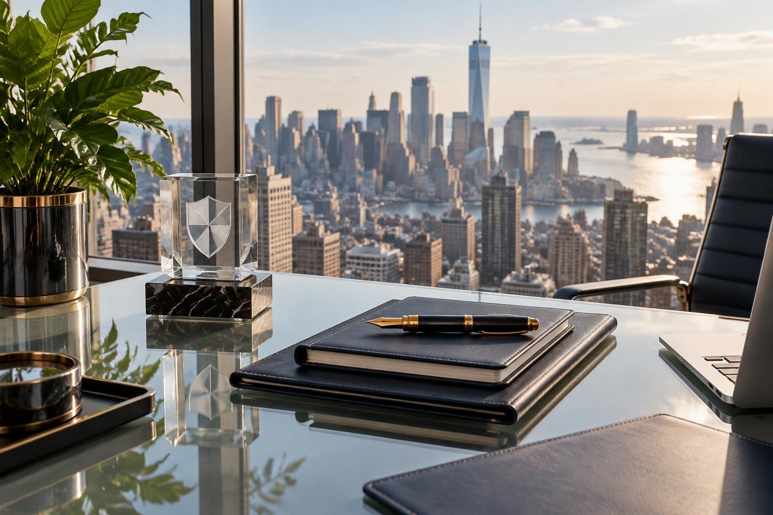 Executive workspace overlooking Manhattan