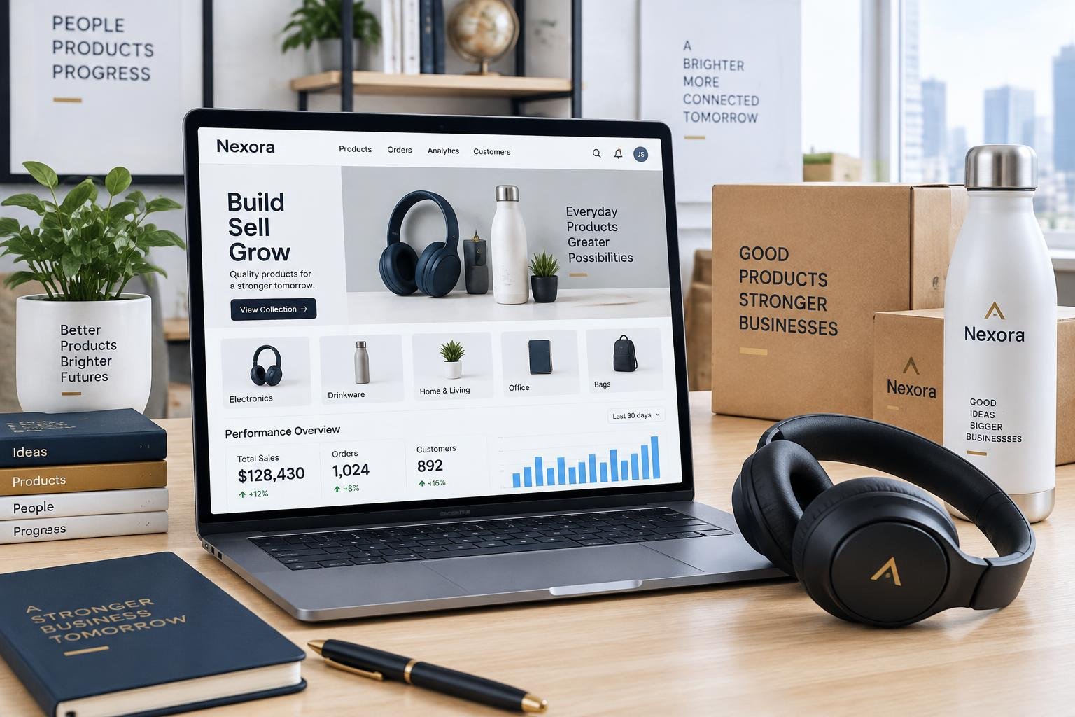 Product portfolio dashboard with curated product lineup